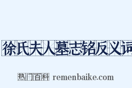徐氏夫人墓志铭反义词是什么意思的图片
